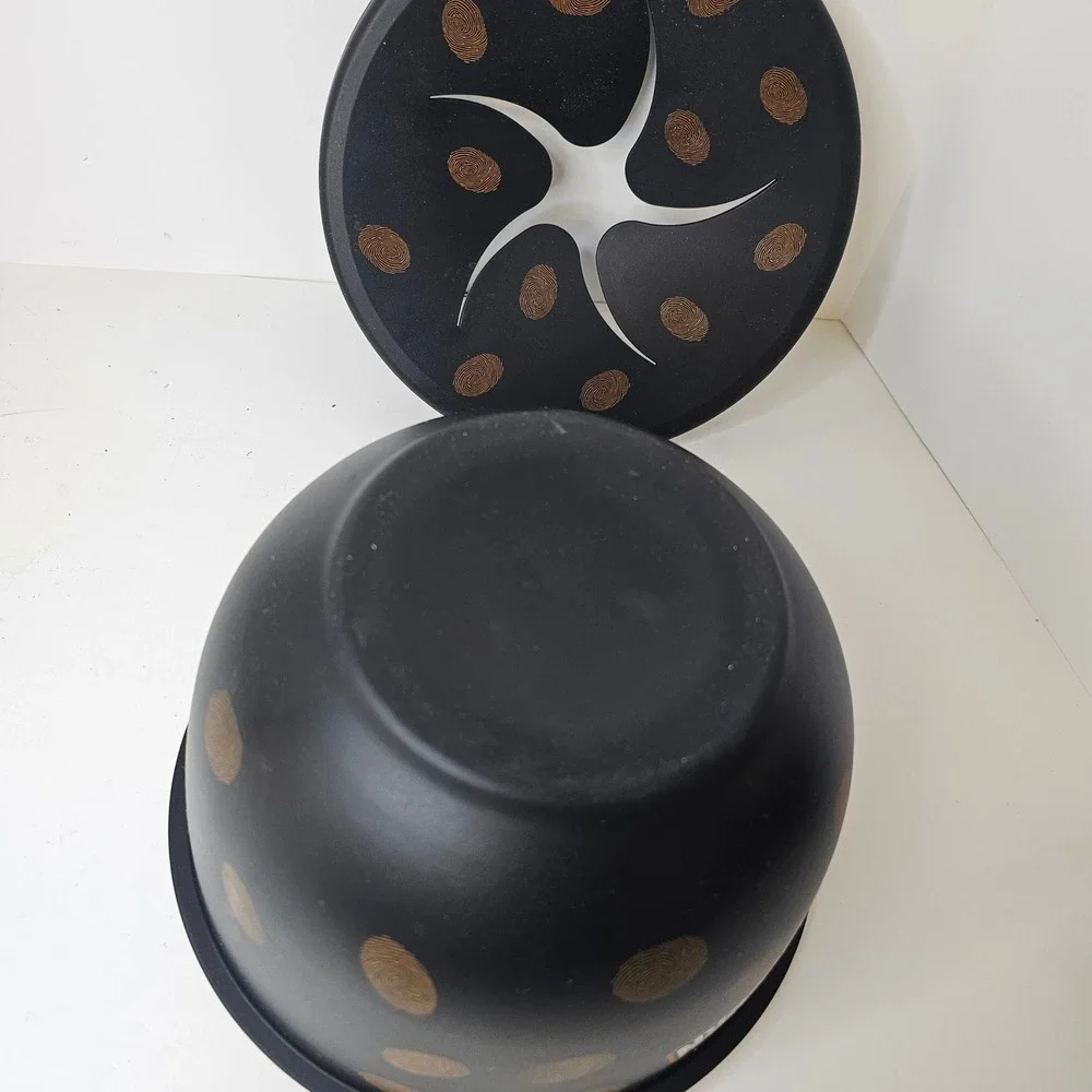 Cheetos Popcorn Snack Bowl Black with Orange Fingerprints Halloween